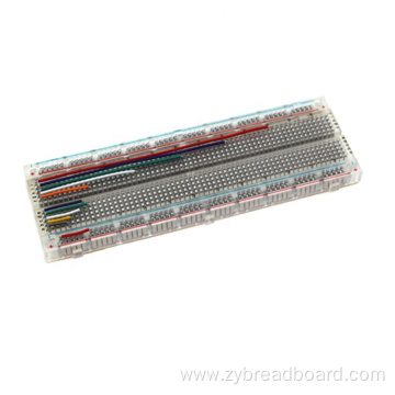 830 holes clear plastic solderless breadboard